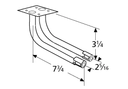 L-shaped Twin Venturi | Charmglow, Ellipse 2 L-shaped Twin Venturi | Charmglow, Ellipse - Image 2