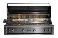 Lynx 54” Built-in Grill With 1 Trident Infrared Burner And 3 Ceramic Burners, Rotisserie - L54TR -Prime Heat Lynx L54TR Hood Open 62542.1644355376.1500.1500
