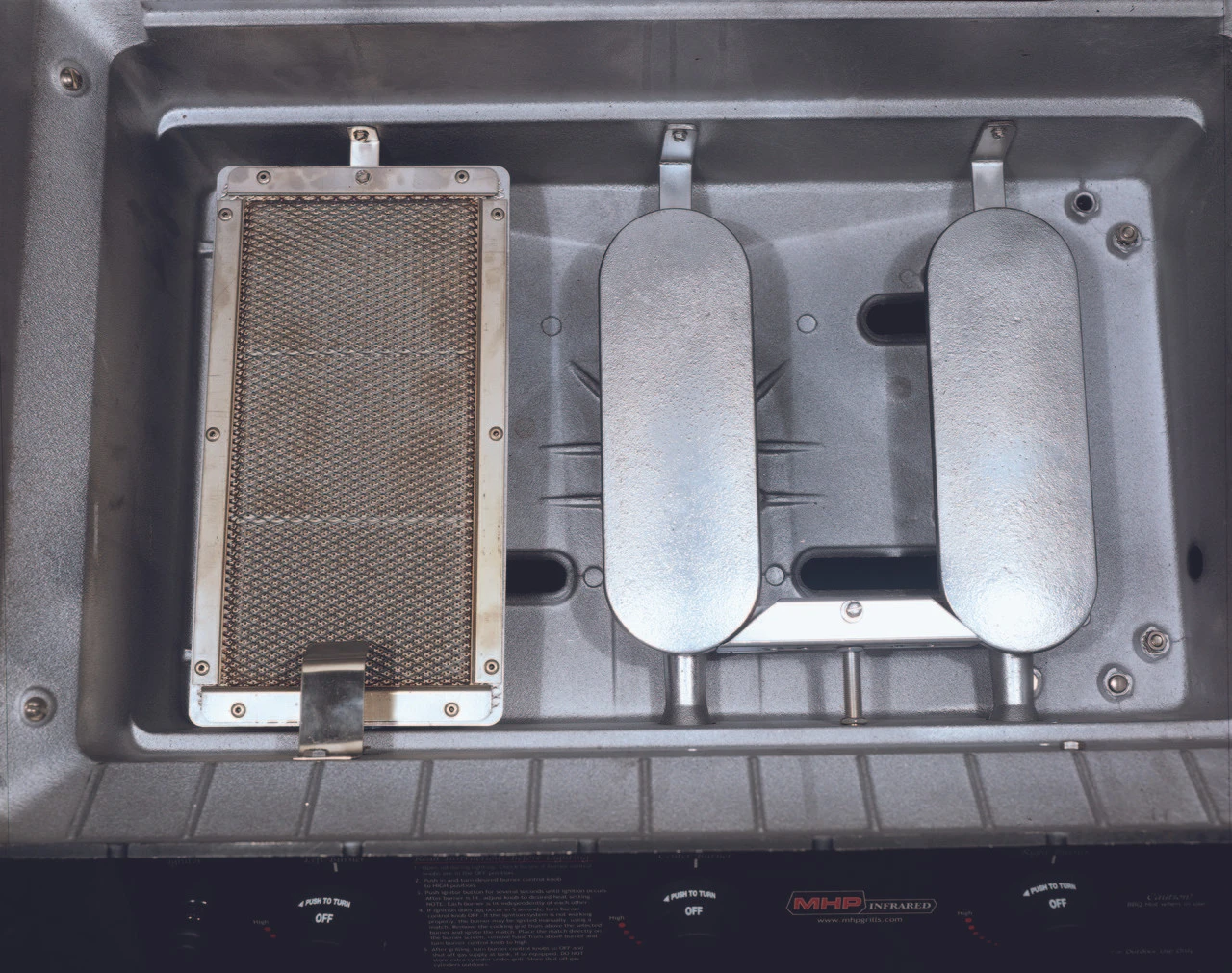 MHP Hybrid Propane Grill W/ SearMagic Grids On Black Cart 2 MHP Hybrid Propane Grill W/ SearMagic Grids On Black Cart - Image 2