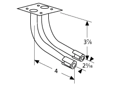 L-shaped Twin Venturi Tubes, Arkla 1 L-shaped Twin Venturi Tubes, Arkla